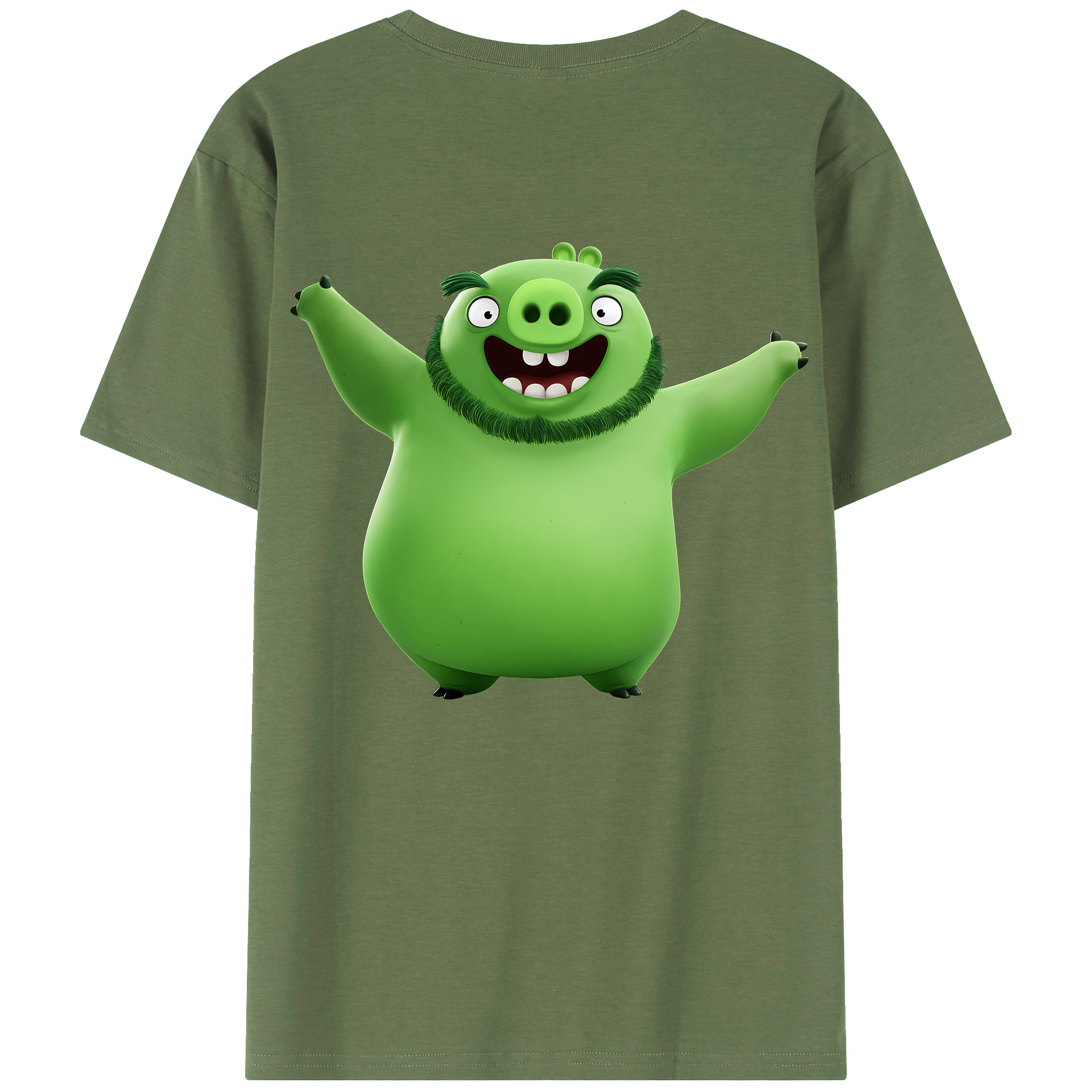 （画像用） Angry Birds アングリーバード 綿100％ メンズ半袖Tシャツ（バックプリント） 通気性